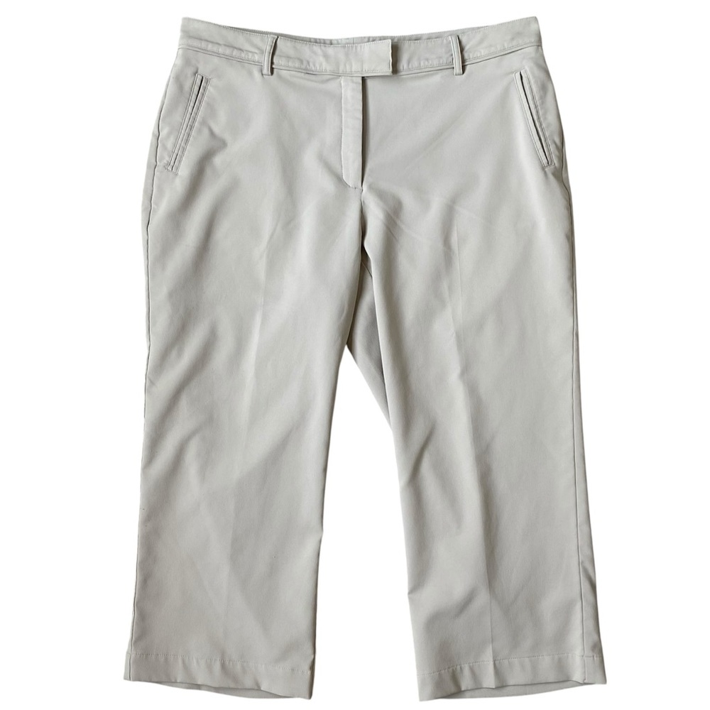 LADY HAGEN Golf Capri Pants Lightweight Pockets Light Beige Womens